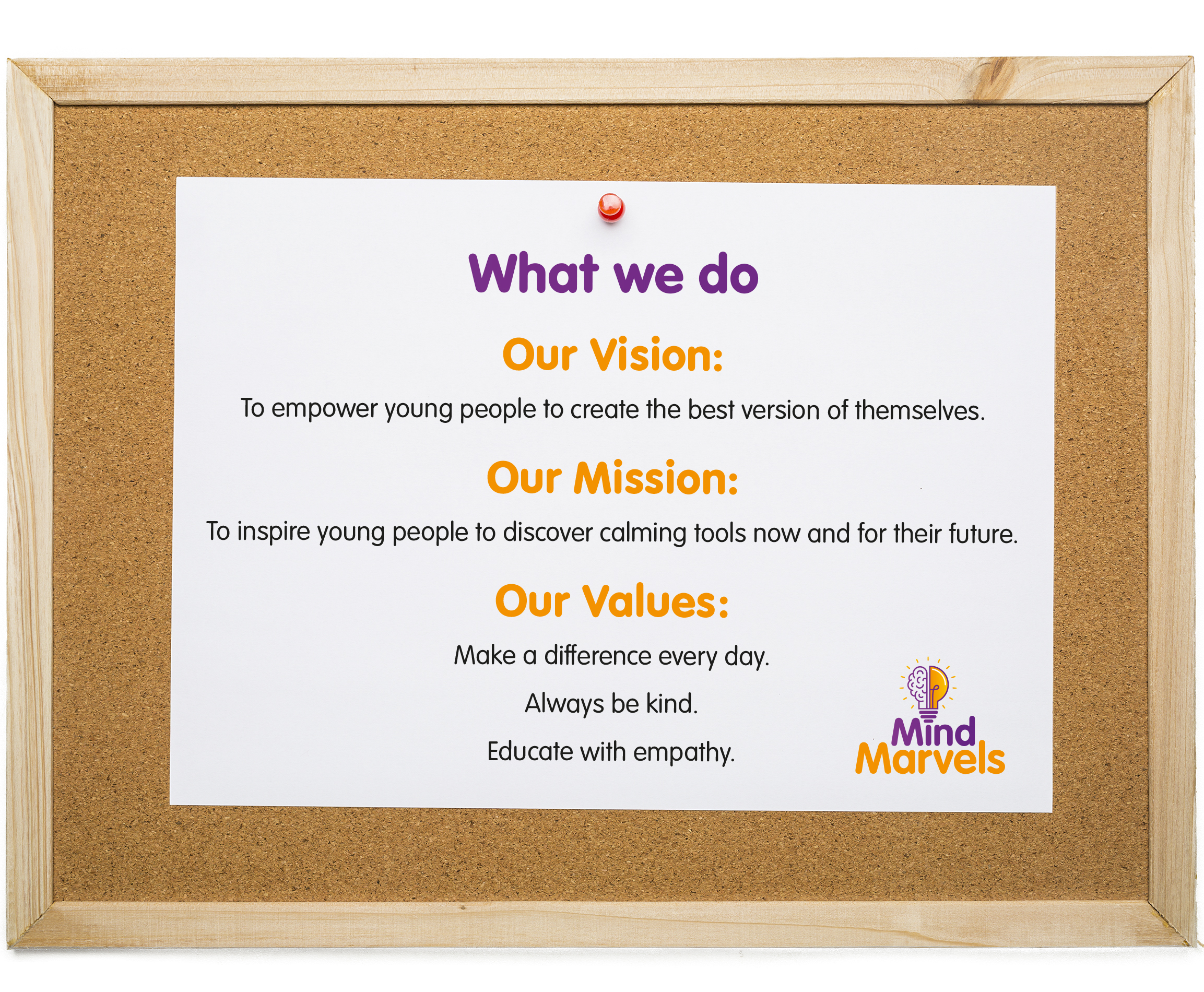 Mind Marvels Mission, Vision and Values